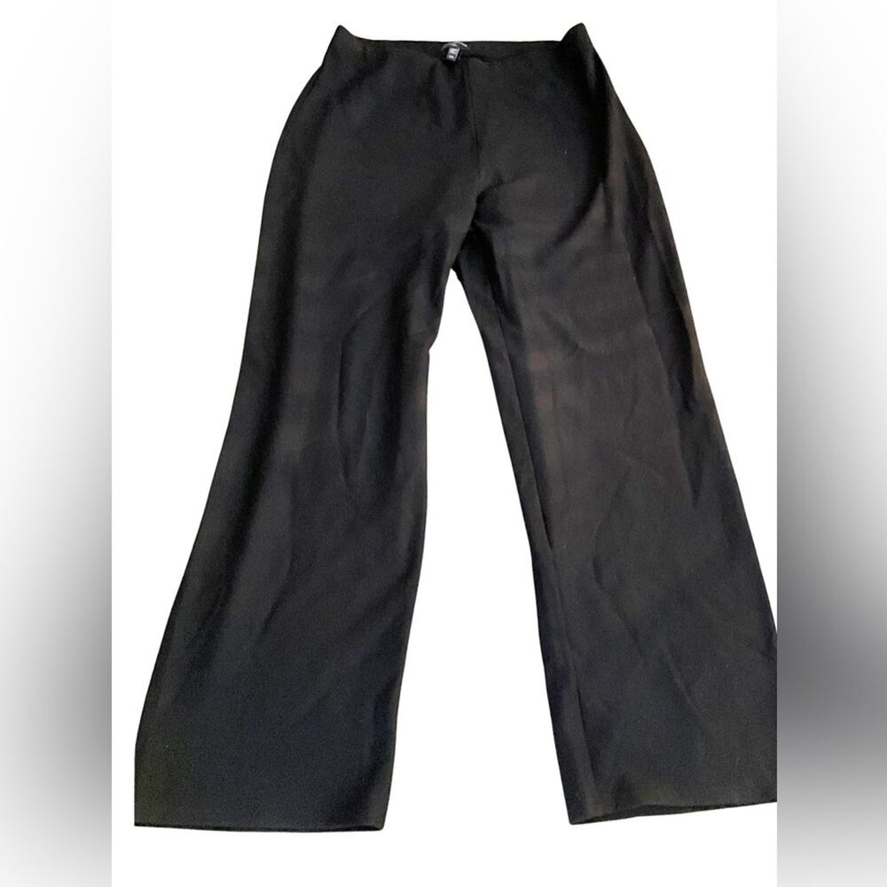Eileen Fisher Felted Wool Jersey Pants Black Medium NWOT capsule lagenlook quiet